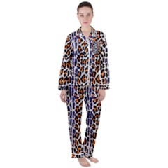 Fur-leopard 5 Satin Long Sleeve Pajamas Set by skindeep