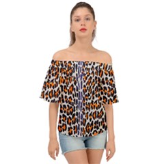 Fur-leopard 5 Off Shoulder Short Sleeve Top by skindeep