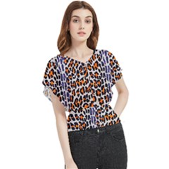 Fur-leopard 5 Butterfly Chiffon Blouse