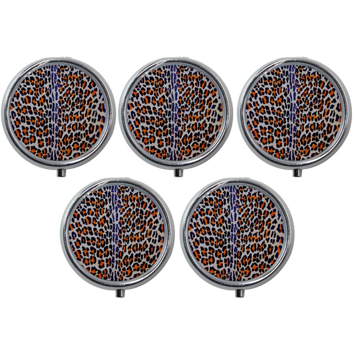 Fur-leopard 5 Mini Round Pill Box (Pack of 5)