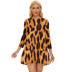 Fur 5 Tiered Long Sleeve Mini Dress by skindeep