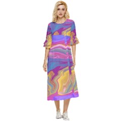 Flow Double Cuff Midi Dress