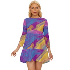 Flow Tiered Long Sleeve Mini Dress by kiernankallan