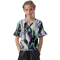 In Orbit Kids  V-neck Horn Sleeve Blouse by MRNStudios