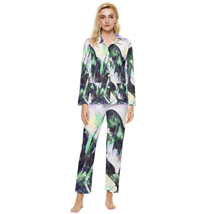 In Orbit Womens  Long Sleeve Pocket Pajamas Set