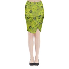 Folk Flowers Pattern  Midi Wrap Pencil Skirt by Eskimos