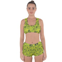 Folk Flowers Pattern  Racerback Boyleg Bikini Set by Eskimos