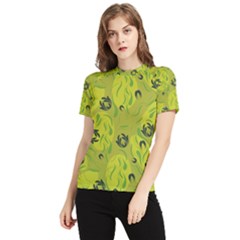 Folk Flowers Pattern  Women s Short Sleeve Rash Guard by Eskimos