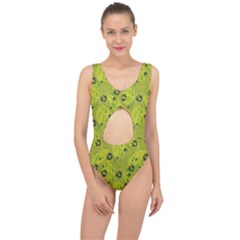 Folk Flowers Pattern  Center Cut Out Swimsuit by Eskimos