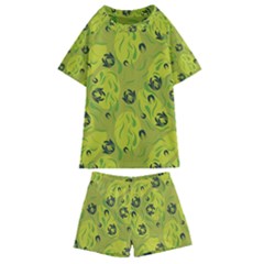 Folk Flowers Pattern  Kids  Swim Tee And Shorts Set by Eskimos