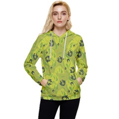 Folk Flowers Pattern  Women s Lightweight Drawstring Hoodie by Eskimos