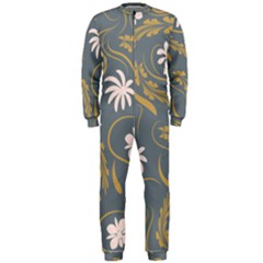 Folk Flowers Pattern  Onepiece Jumpsuit (men) 