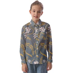 Folk Flowers Pattern  Kids  Long Sleeve Shirt