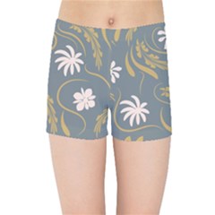 Folk Flowers Pattern  Kids  Sports Shorts