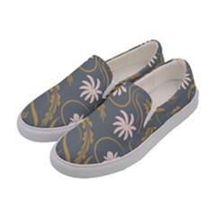 Folk Flowers Pattern  Women s Canvas Slip Ons by Eskimos