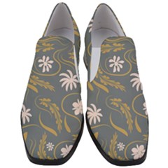 Folk Flowers Pattern  Women Slip On Heel Loafers by Eskimos