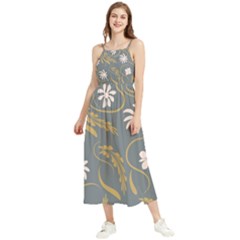 Folk Flowers Pattern  Boho Sleeveless Summer Dress by Eskimos