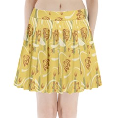 Folk Flowers Pattern  Pleated Mini Skirt by Eskimos