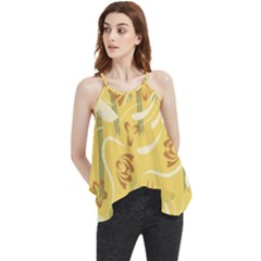 Folk Flowers Pattern  Flowy Camisole Tank Top by Eskimos