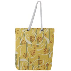 Folk Flowers Pattern  Full Print Rope Handle Tote (large) by Eskimos