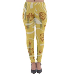 Folk Flowers Pattern  Lightweight Velour Leggings by Eskimos