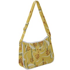 Folk Flowers Pattern  Zip Up Shoulder Bag by Eskimos