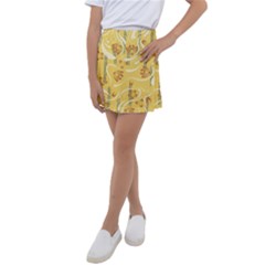 Folk Flowers Pattern  Kids  Tennis Skirt by Eskimos