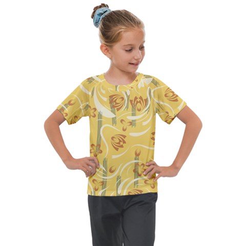 Folk Flowers Pattern  Kids  Mesh Piece Tee by Eskimos