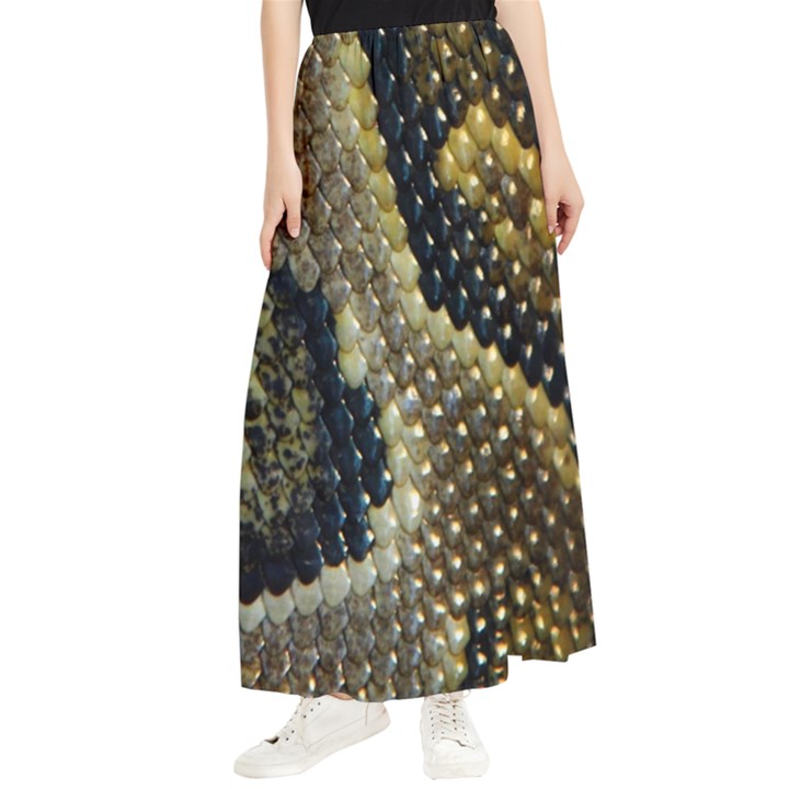 Leatherette Snake 2 Maxi Chiffon Skirt