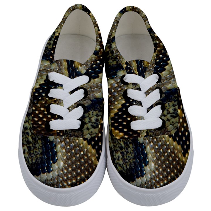 Leatherette Snake 2 Kids  Classic Low Top Sneakers