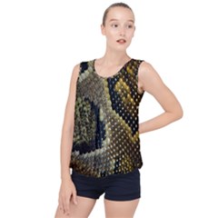 Leatherette Snake 2 Bubble Hem Chiffon Tank Top by skindeep