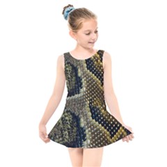 Leatherette Snake 2 Kids  Skater Dress Swimsuit by skindeep