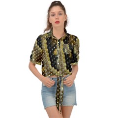 Leatherette Snake 2 Tie Front Shirt  by skindeep