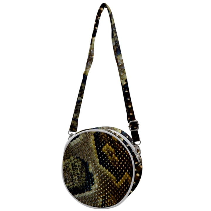 Leatherette Snake 2 Crossbody Circle Bag