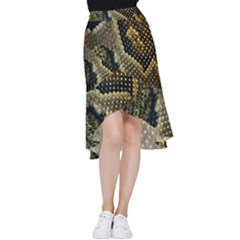 Leatherette Snake 2 Frill Hi Low Chiffon Skirt