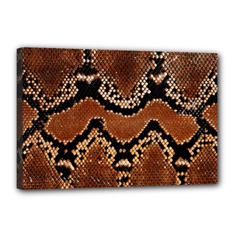 Leatherette Snake 3 Canvas 18  X 12  (stretched) by skindeep