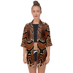 Leatherette Snake 3 Open Front Chiffon Kimono by skindeep