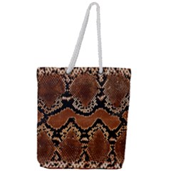 Leatherette Snake 3 Full Print Rope Handle Tote (large) by skindeep