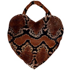 Leatherette Snake 3 Giant Heart Shaped Tote by skindeep