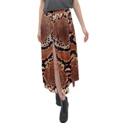 Leatherette Snake 3 Velour Split Maxi Skirt by skindeep