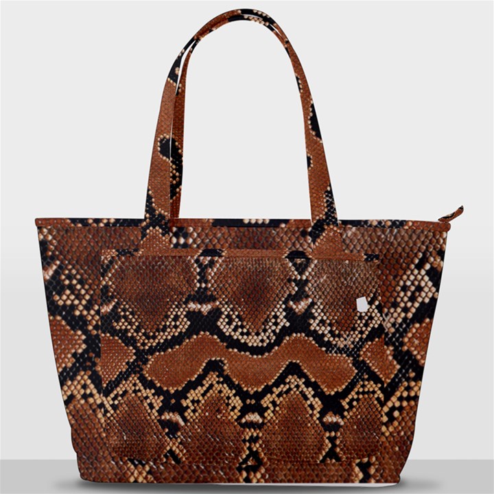 Leatherette Snake 3 Back Pocket Shoulder Bag 