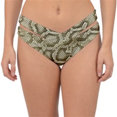 Leatherette Snake 4 Double Strap Halter Bikini Bottom