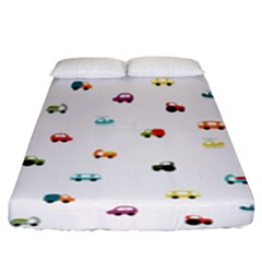 Cute Bright Little Cars Fitted Sheet (king Size) by SychEva