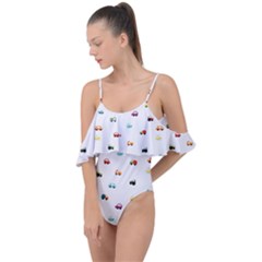 Cute Bright Little Cars Drape Piece Swimsuit by SychEva