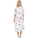 Cute Bright Little Cars Double Cuff Midi Dress View1