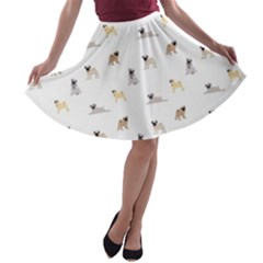 Funny Pugs A-line Skater Skirt