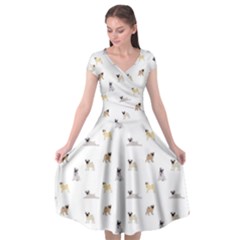 Funny Pugs Cap Sleeve Wrap Front Dress by SychEva