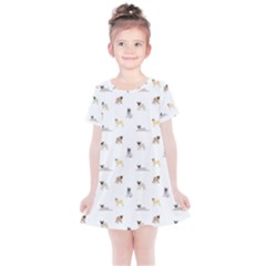 Funny Pugs Kids  Simple Cotton Dress by SychEva