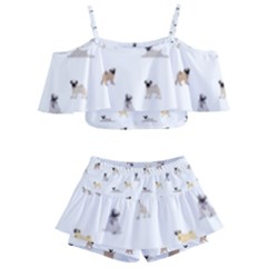 Funny Pugs Kids  Off Shoulder Skirt Bikini by SychEva