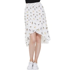 Funny Pugs Frill Hi Low Chiffon Skirt by SychEva